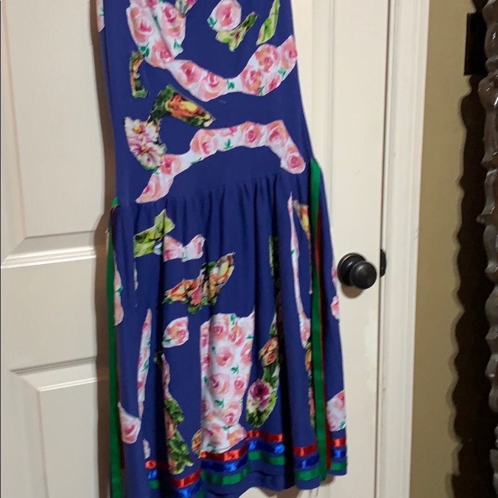 Blue Multi Colored Work of Art Dress